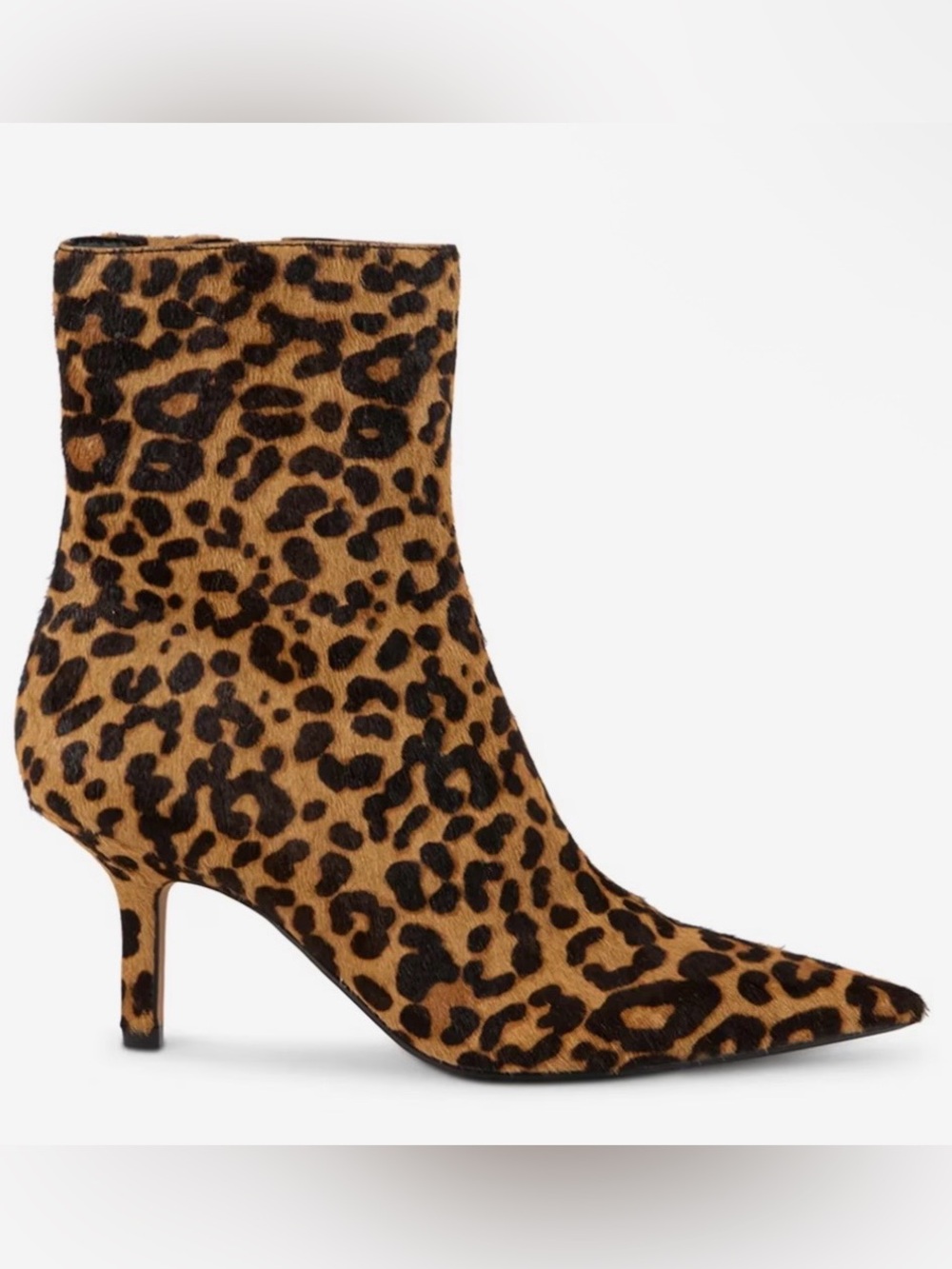 Steve Madden ‘Alston’ Bootie Leopard Ponyhair Fur Boots Low Heel 8.5 NIB - Picture 2 of 14
